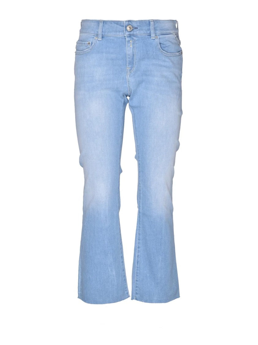 Replay Light Blue Flared Leg Stretch Denim Jeans
