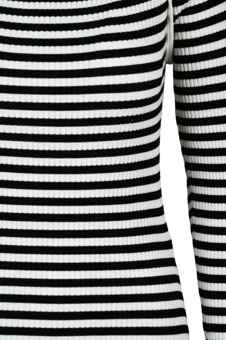 Marella Black/White Debutto Viscose Polyester Ribbed Knit