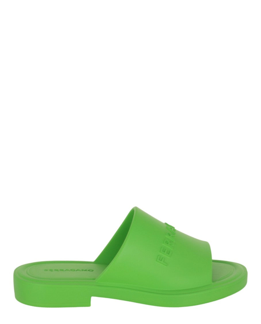 Ferragamo Giuneva Logo Embossed Slides