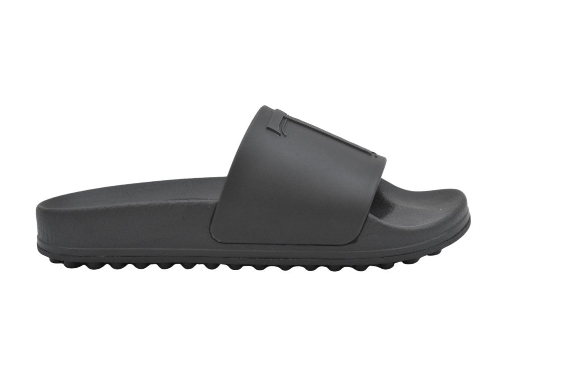 Tod's Matte Black Slip-On Slides With Textured Sole