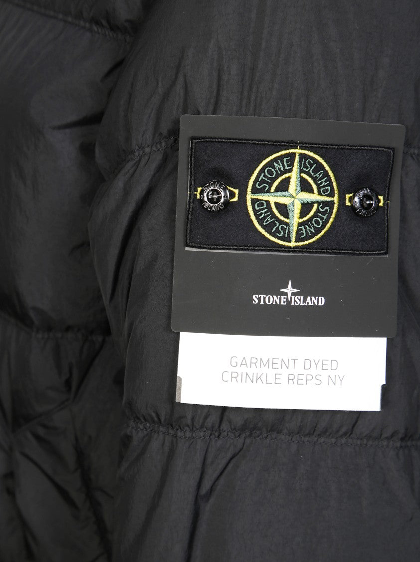 Stone Island Quilted Down Coat With Hood