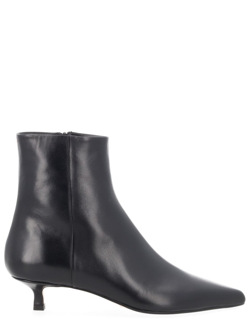 Aeydē Neutrals Sofie Pointed Kitten Heel Nappa Boots