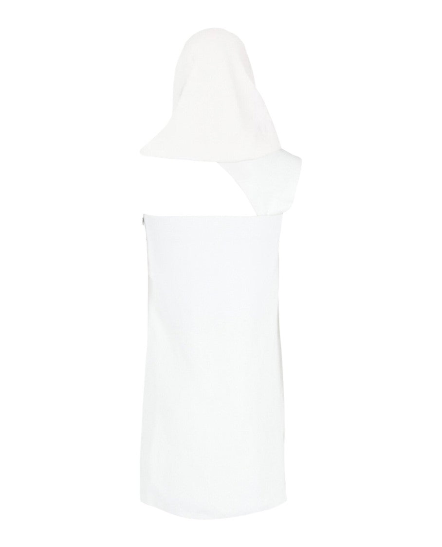 Ferragamo White Hooded Mini Dress