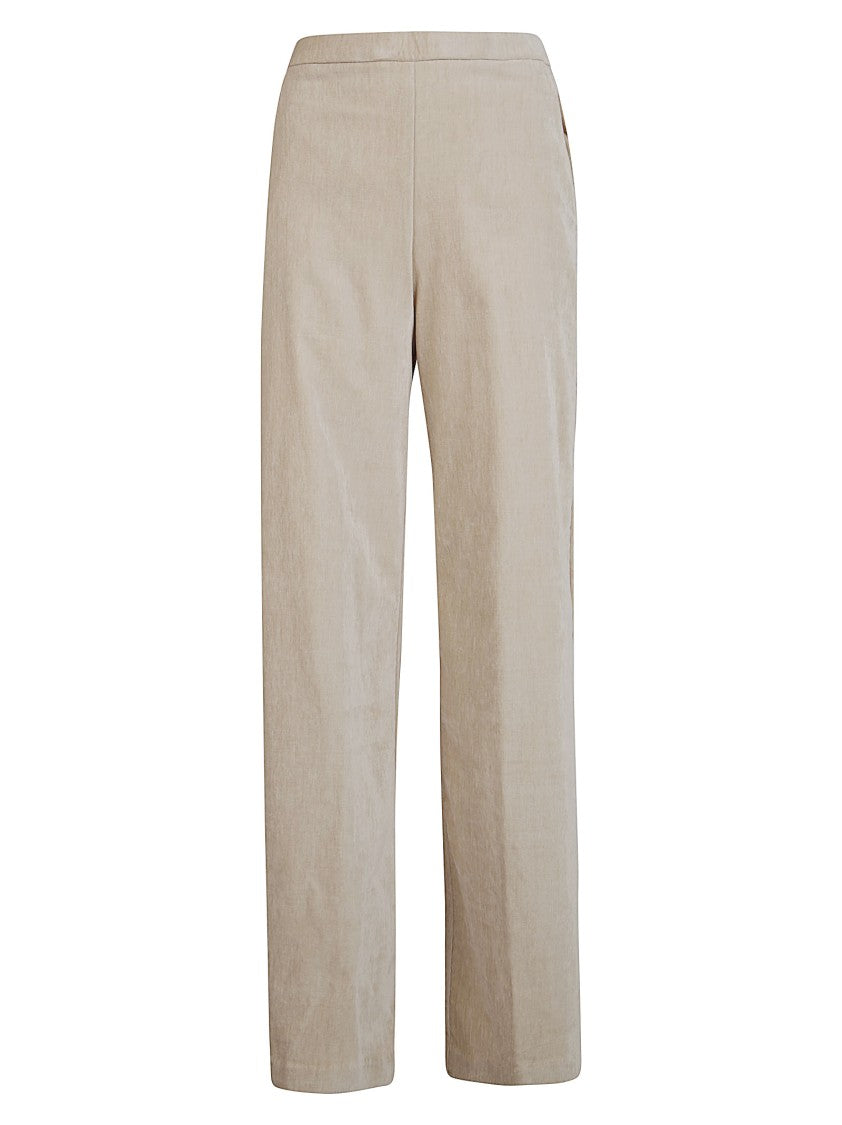 Forte Forte Straight-Leg Pants With Subtle Sheen And Elastic Waistband