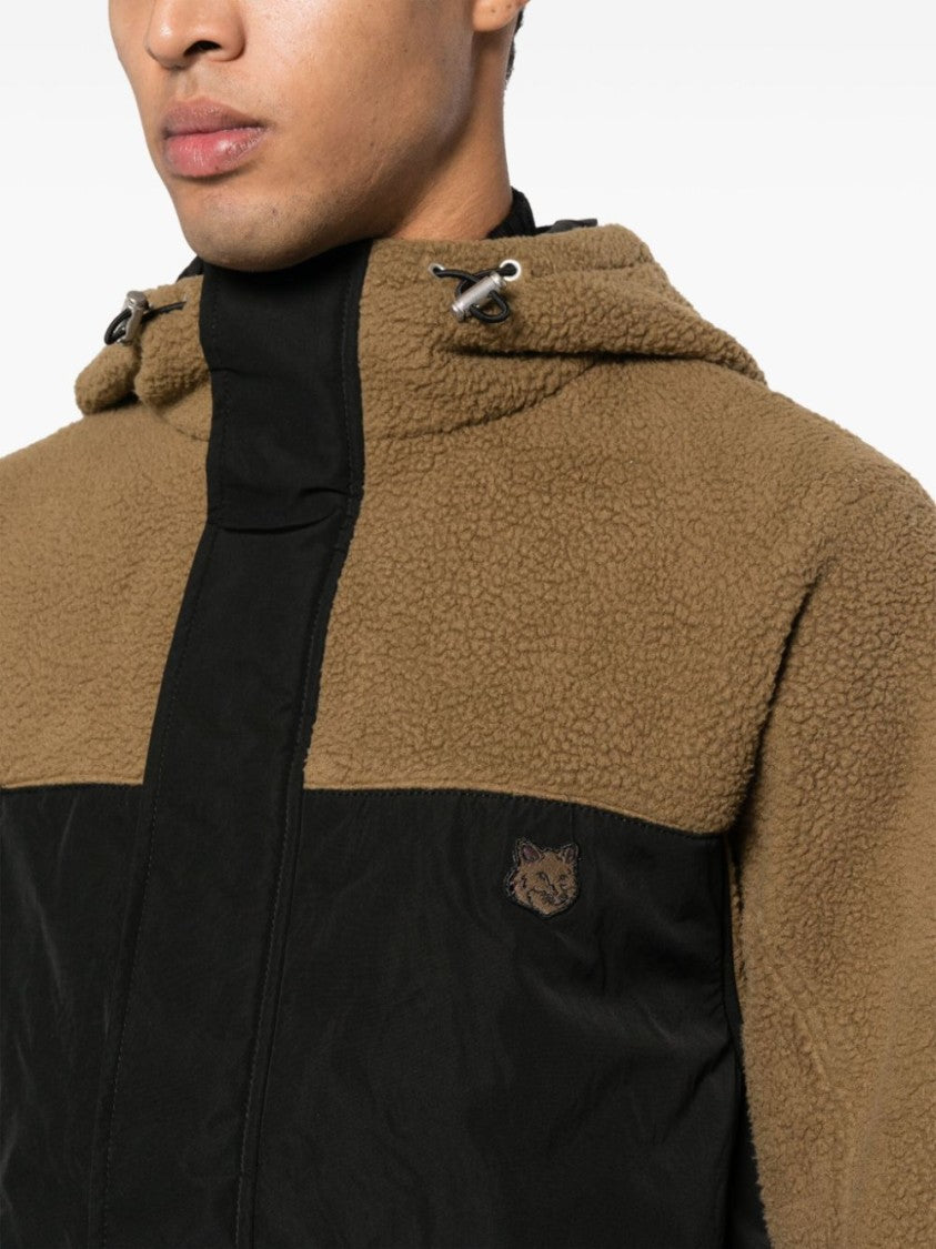 Maison Kitsuné Khaki And Black Panelled Casual Jacket