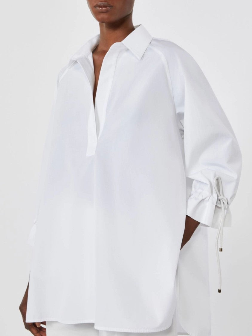 Max Mara White 3/4 Sleeves Cotton Shirt