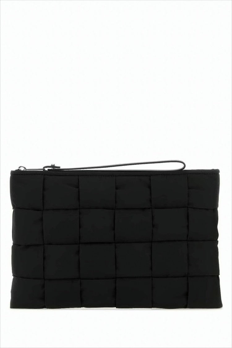 Bottega Veneta Quilted Rectangular Clutch With Slim Wrist Strap
