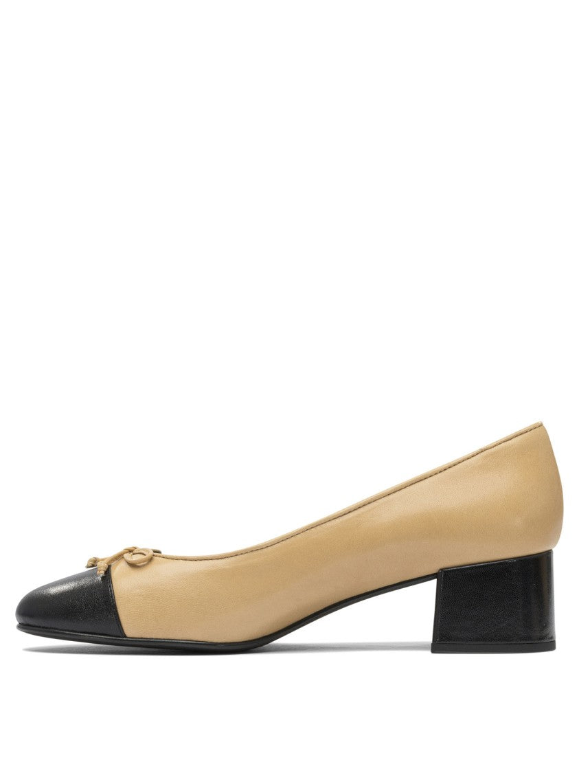 Tory Burch Beige Heeled Shoes With Rounded Toe