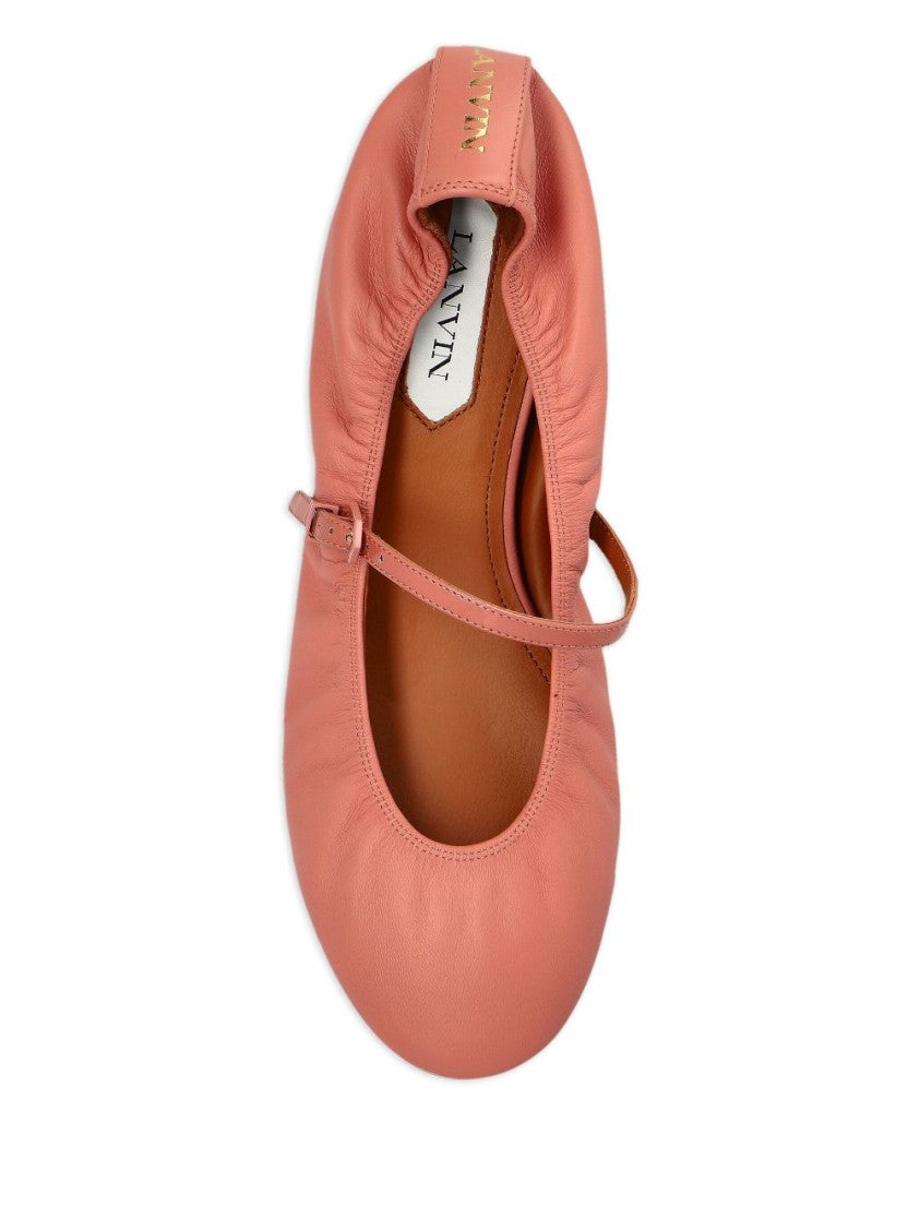 Lanvin Pink Buckle Strap Round Toe Flats