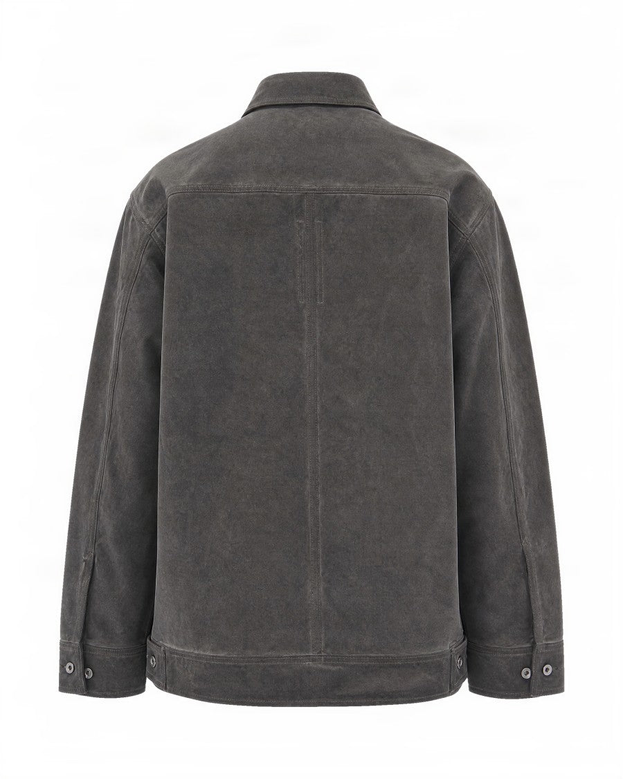 Drkshdw By Rick Owens Jumbo Worker Washed Organic Cotton Denim Jacket