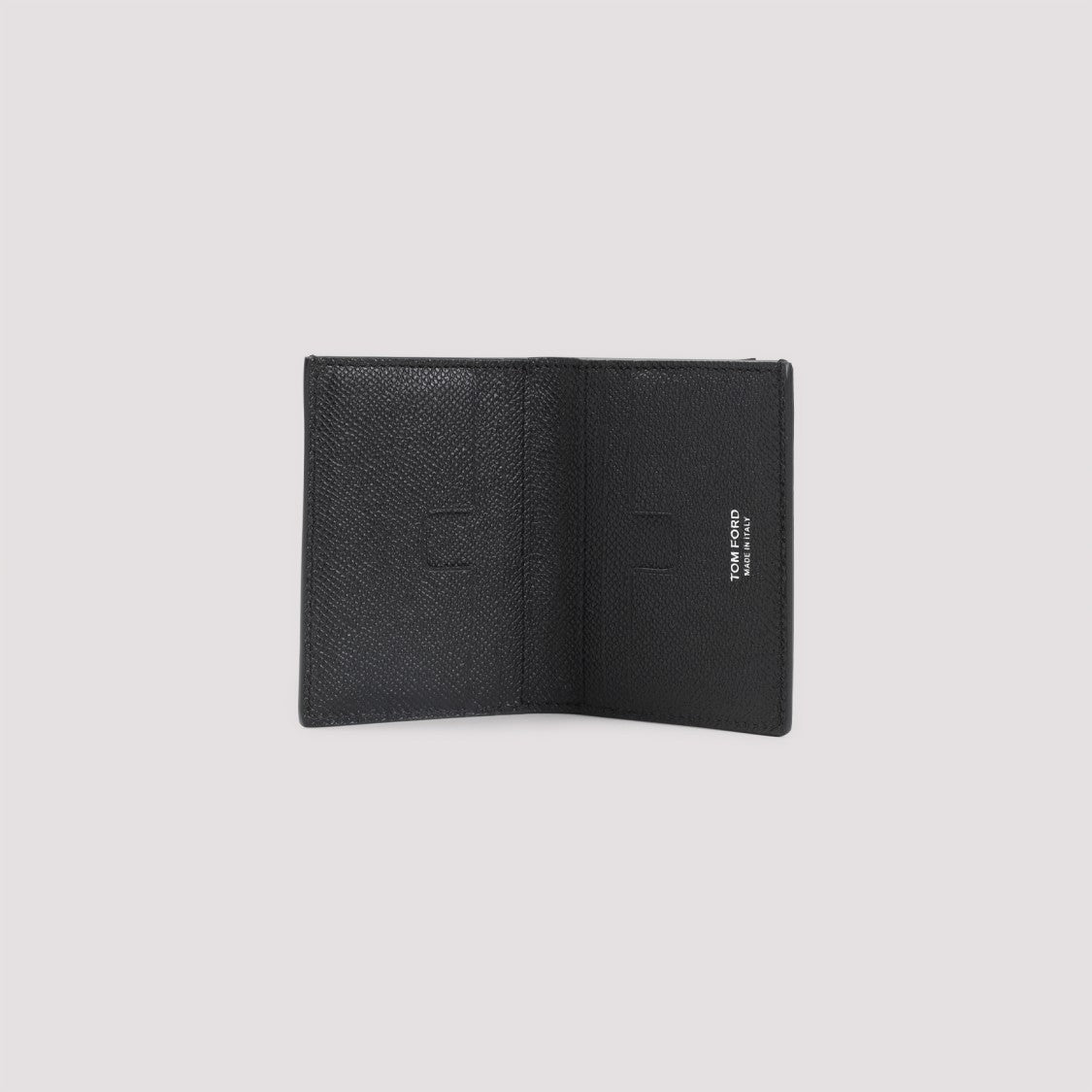 Tom Ford Vertical Black Grained Calf Leather Wallet