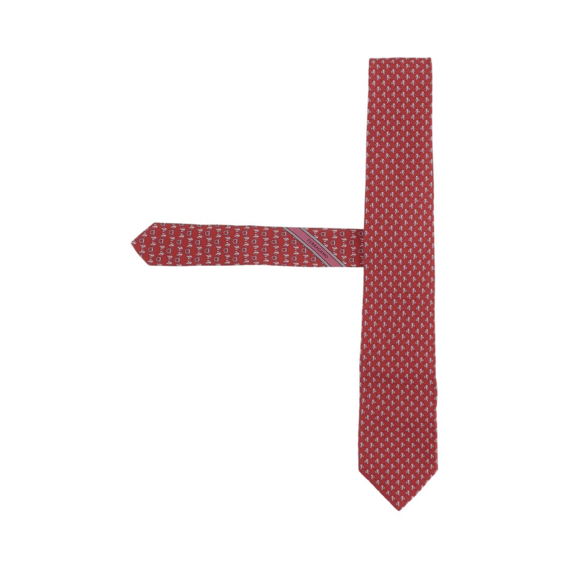 Salvatore Ferragamo Red Patterned Silk Tie