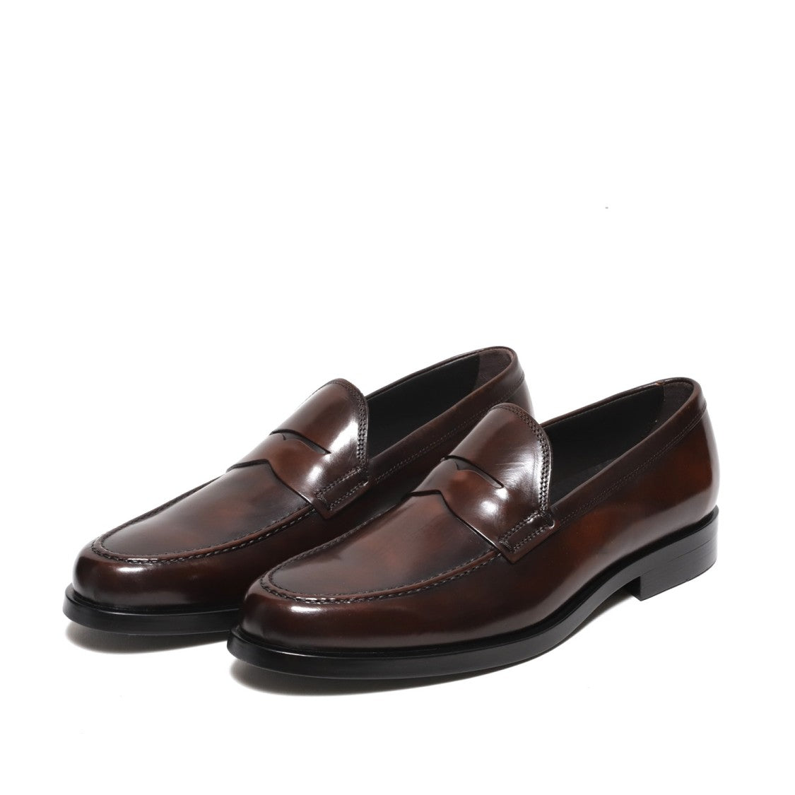 Rossano Bisconti Moccasin With Mask In Soft Antiqued Brown Leather