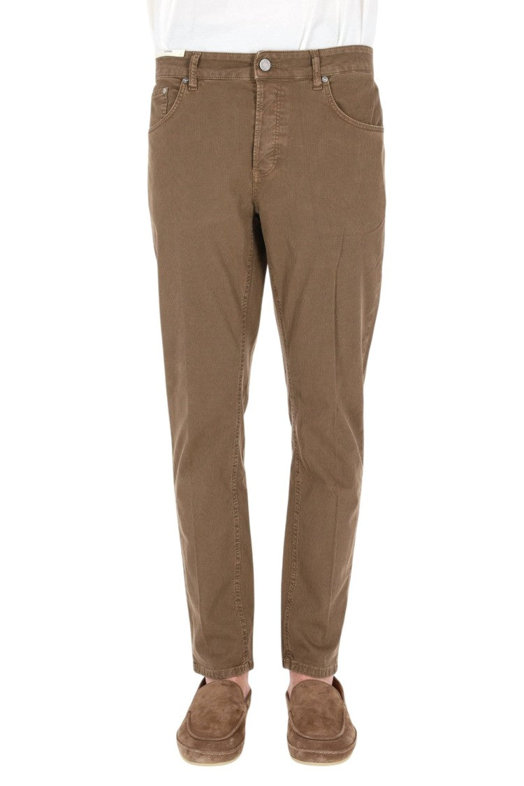 Pt Torino Cotton Fabric Casual Pants With Five-Pocket Design