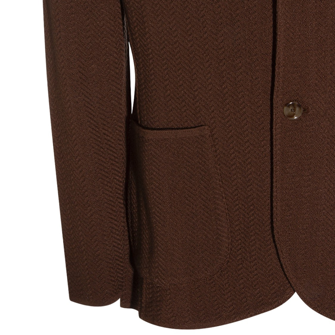 Lardini Textured Brown Blazer With Classic Two-Button Closure