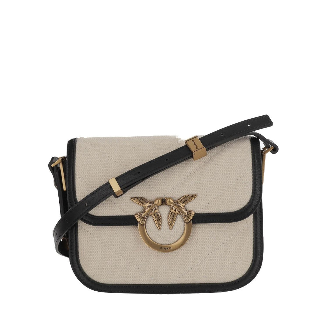 Pinko Love Bag Square Bag In Canvas And Leather