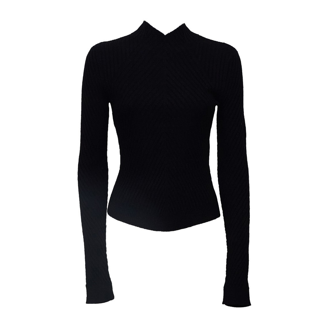 Victoria Beckham Georgia High-Neck Merino Wool Sweater