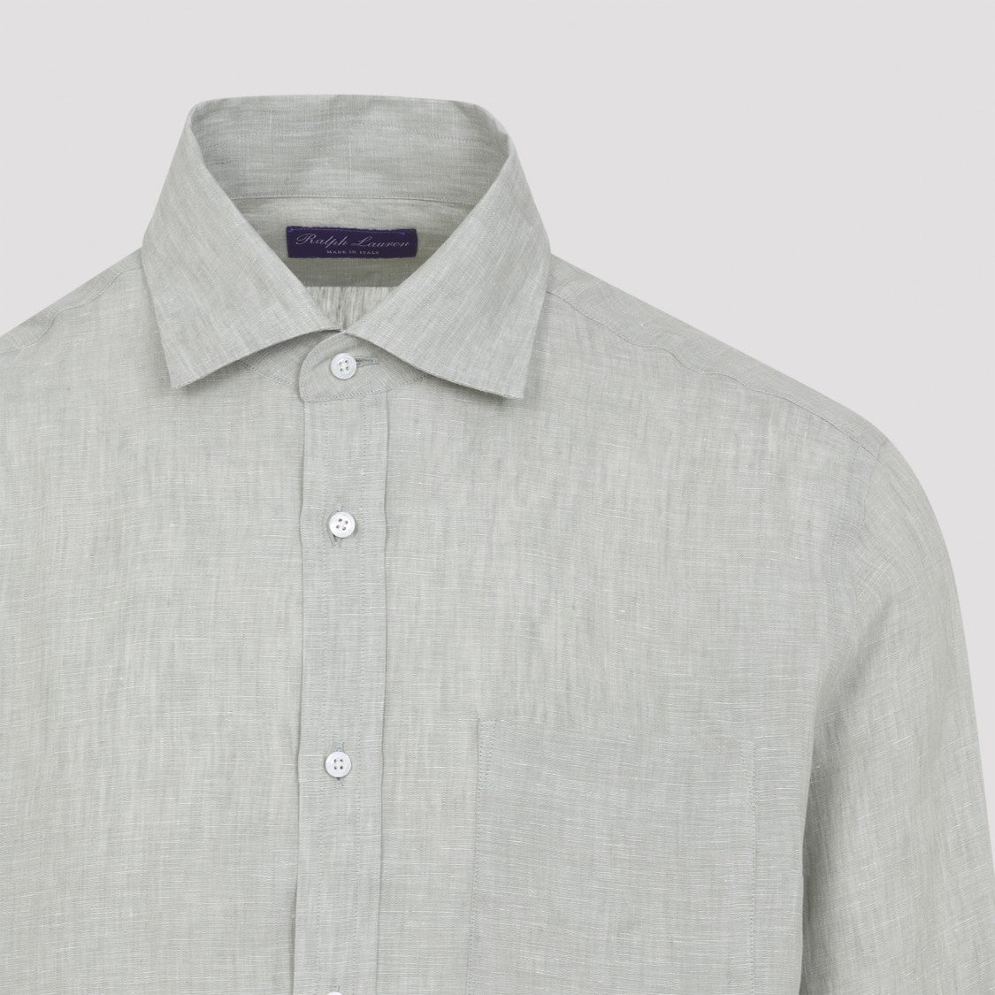 Ralph Lauren X Purple Label Long-Sleeved Linen Shirt With Classic Collar