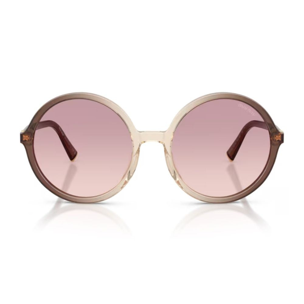 Miu Miu 0Mu B02s Miu Regard Oversized Round Gradient Brown Acetate Sunglasses