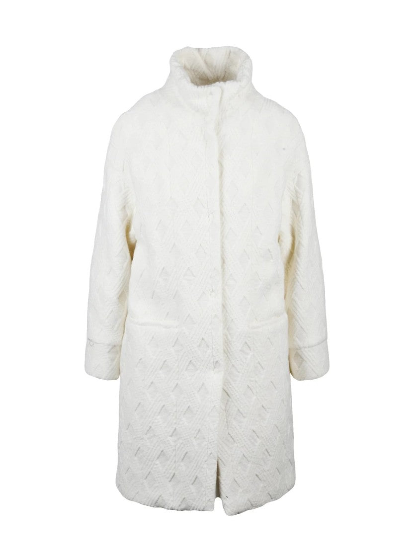 Oliver Horigamy White Virgin Wool-Blend Coat