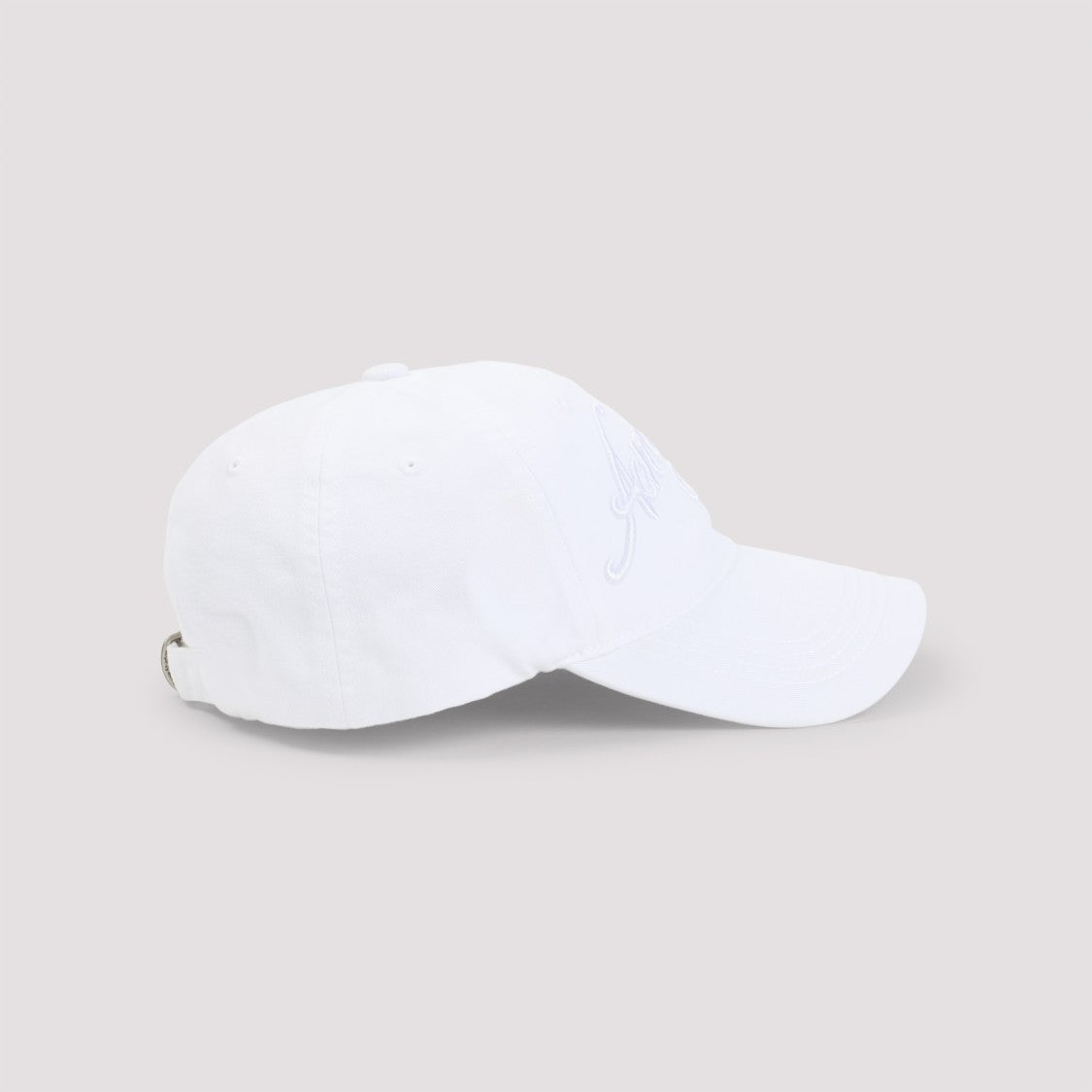 Acne Studios Curved Brim White Baseball Cap With Script Logo Embroidery