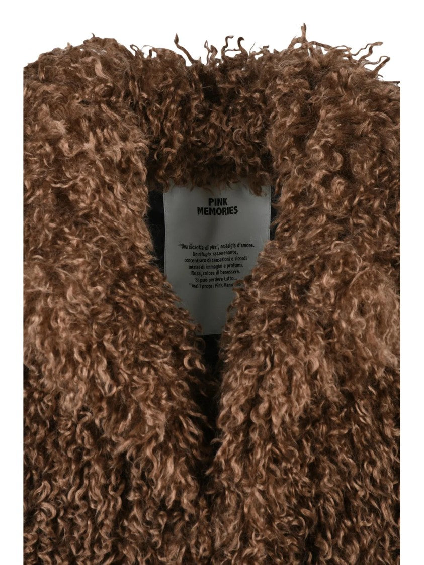 Pink Memories Brown Polyester Hook Jacket