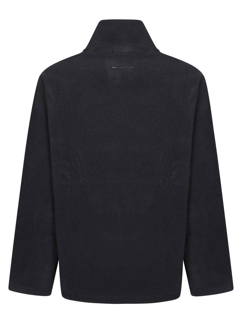 Mm6 By Maison Margiela Minimalist White Long-Sleeved Top With Round Neckline