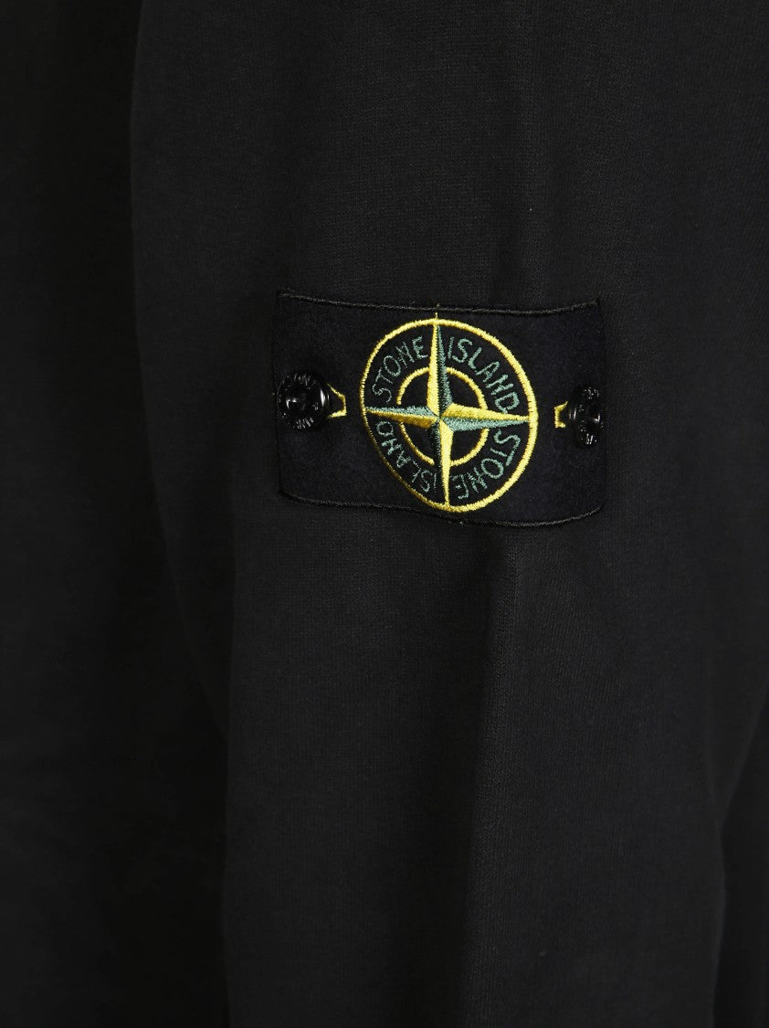 Stone Island Relaxed Fit Black Sweatshirt With Logo Detail