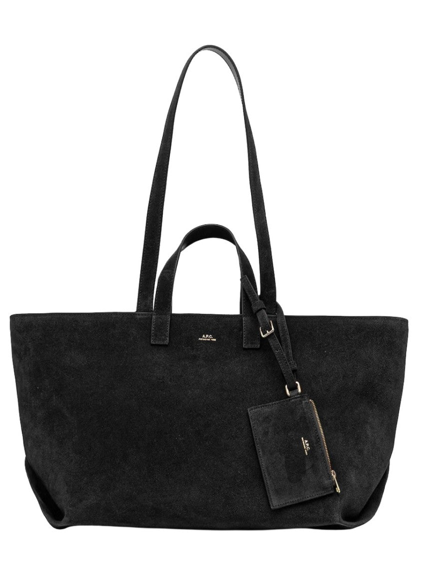 A.P.C. Le Drummer Suede Attached Pouch Tote Bag