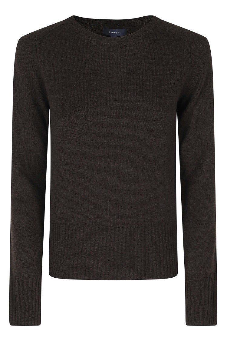 Soeur Chocolate Jamie Classic Merino Wool Sweater