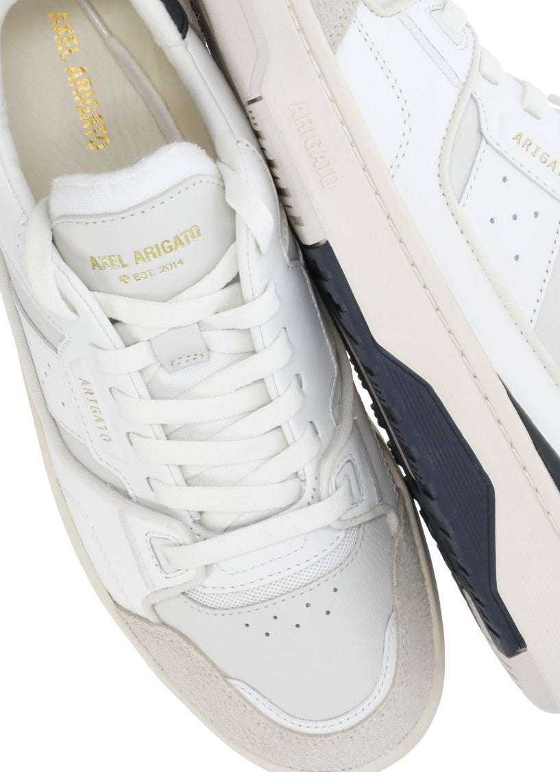 Axel Arigato Round Toe Leather Sneakers With Suede Inserts