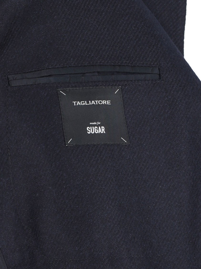 Tagliatore Single-Breasted Wool Blazer – Navy