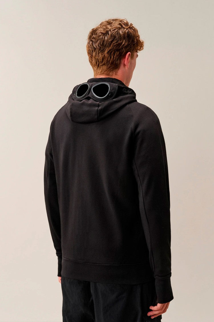 C.P. Company Black Goggle Lens Cotton Zip-Through Hoodie