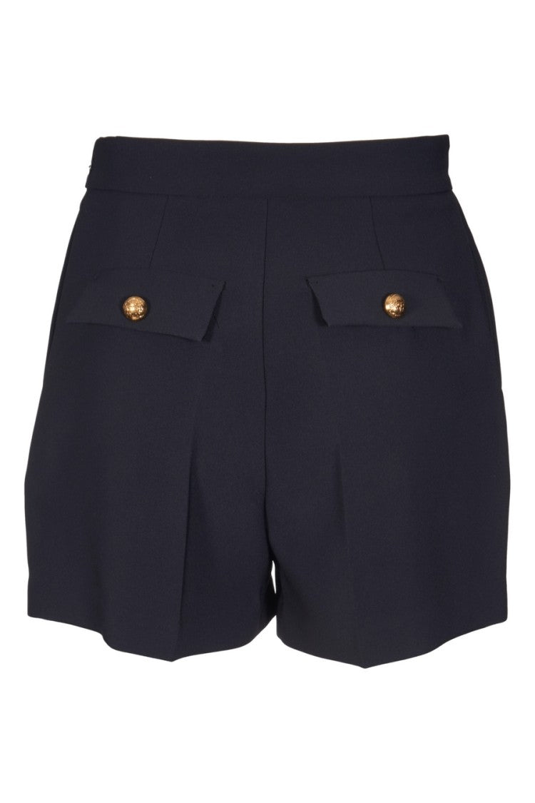 Elisabetta Franchi High-Waist Tailored Shorts With Gold Buckle