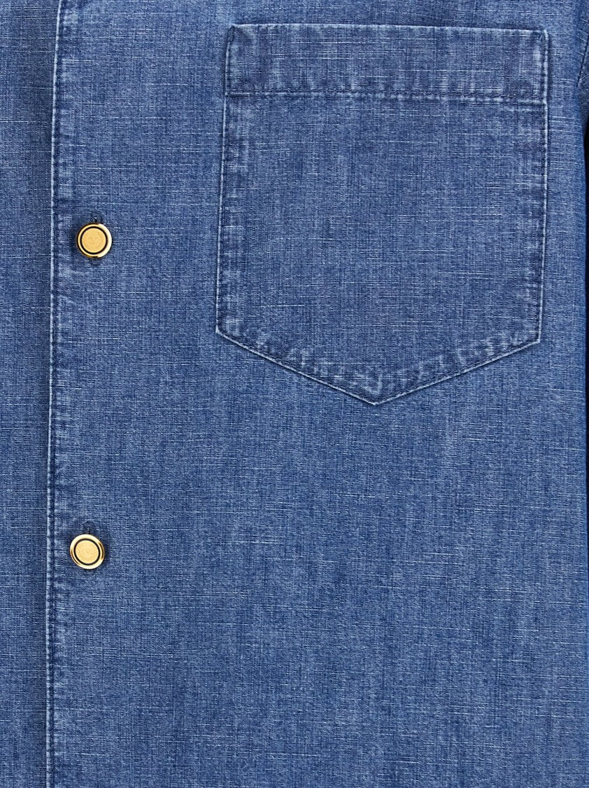 Valentino Garavani Oversized Denim Shirt With Button Closure