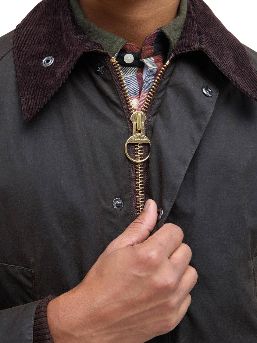 Barbour Waxed Cotton Bedale Jacket With Corduroy Collar