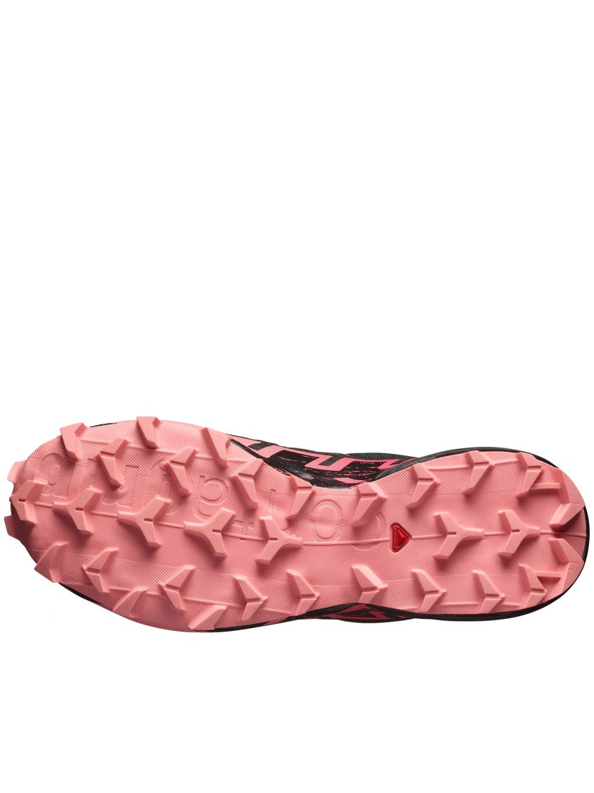Salomon Streamlined Black Athletic Sneakers With Vibrant Pink Accents