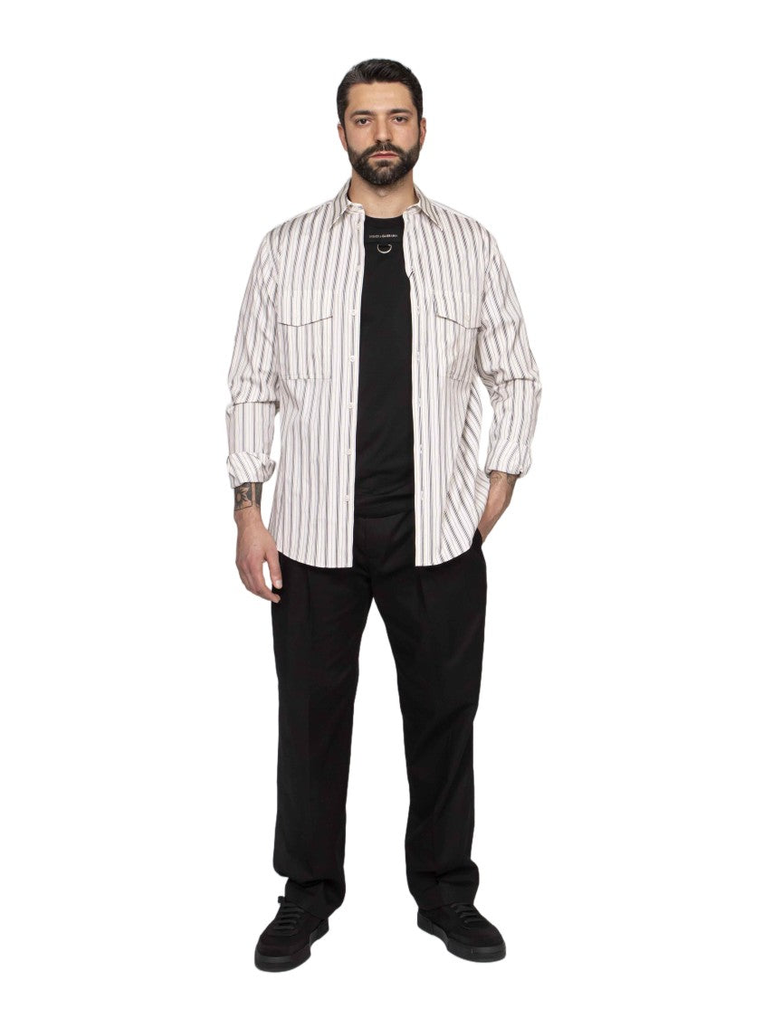 Dolce & Gabbana Striped Long-Sleeve Button-Up Shirt