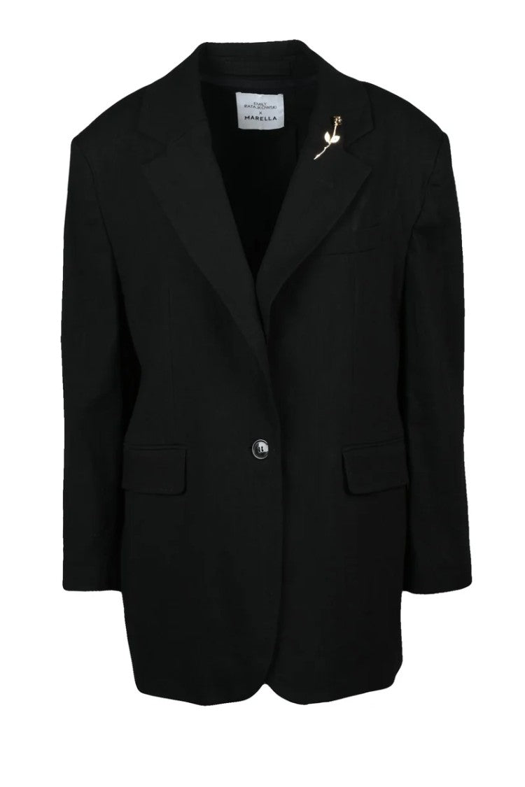 Ratajkowski X Marella Linen Viscose Blazer - Black