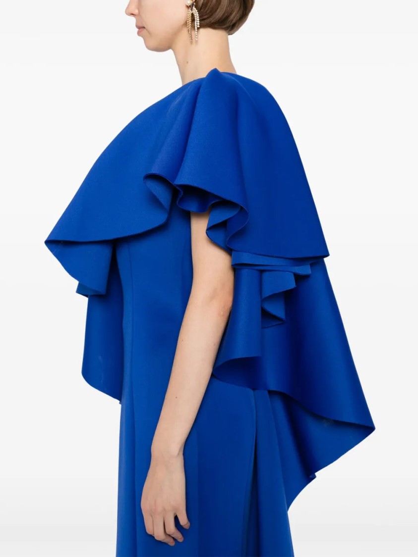 Saiid Kobeisy Ruffled Scuba Long Dress