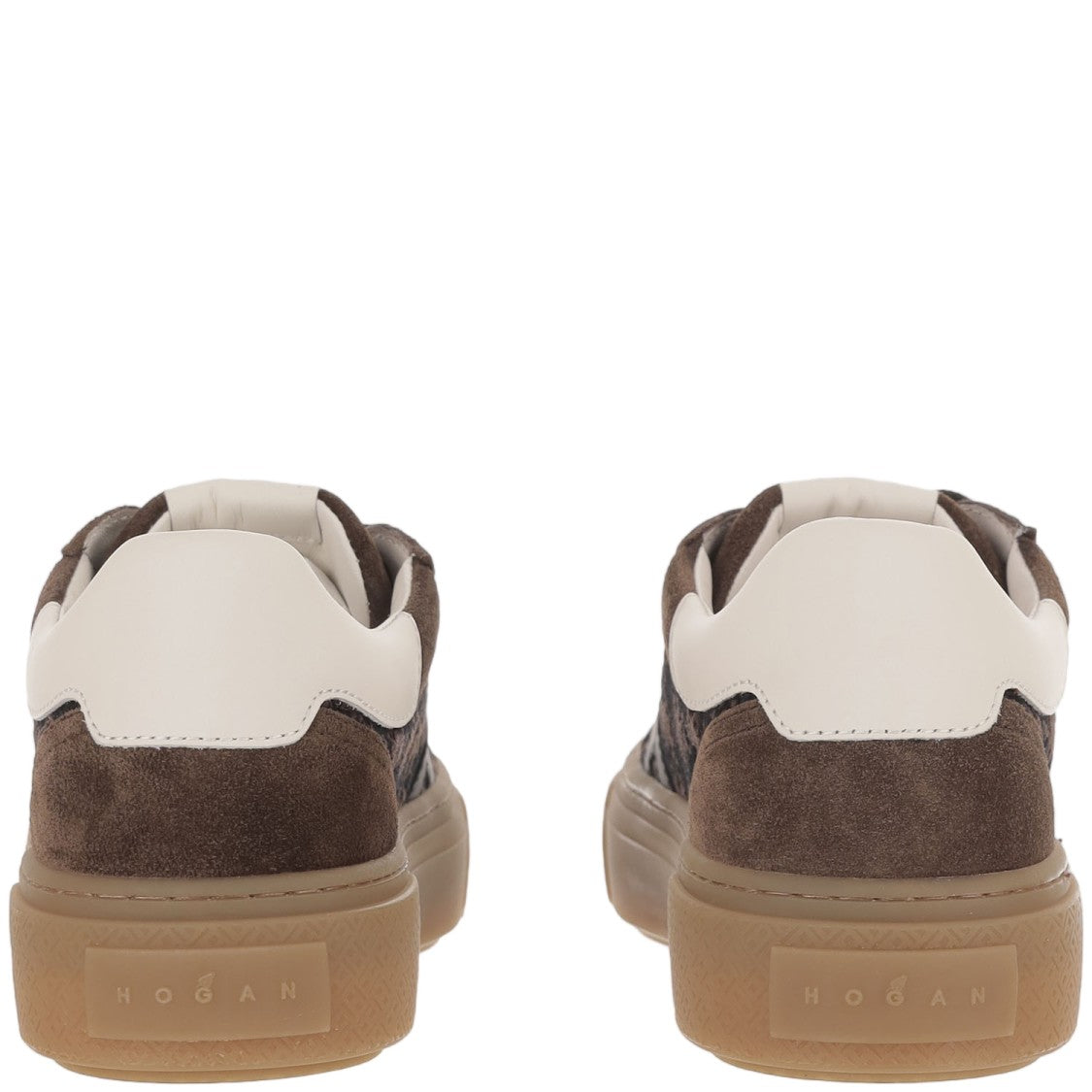 Hogan Crosswind Houndstooth Fabric Suede Low-Top Sneakers