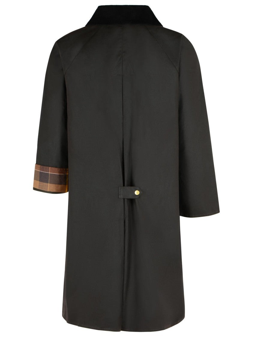 Barbour 'Evette' Dark Brown Waxed Cotton Parka