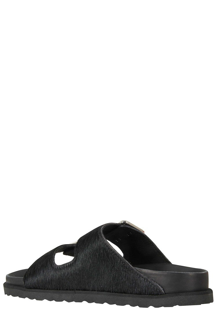 Birkenstock Pony Skin Slide Sandal With Adjustable Buckles
