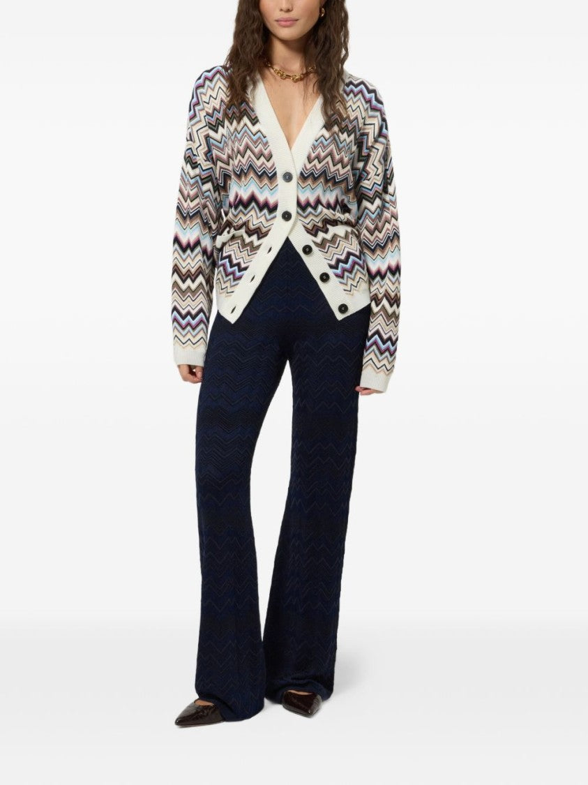 Missoni Multicolor High-Waisted Wide-Leg Zigzag Trousers