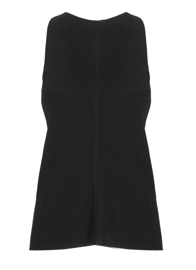 Loulou De Saison Black Ohana Viscose Tank Top