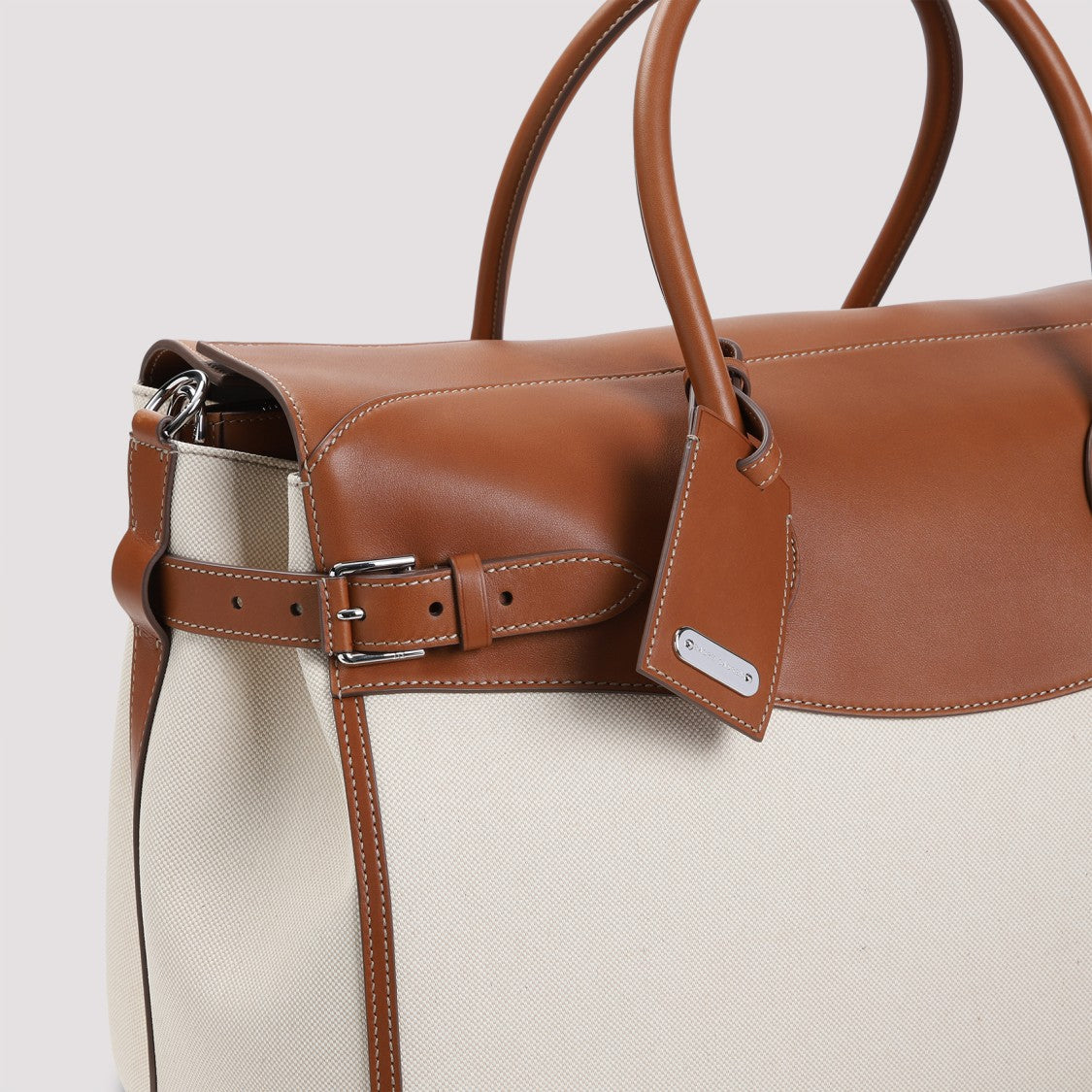 Ralph Lauren X Purple Label Duffle Large Brown Leather Tote Bag