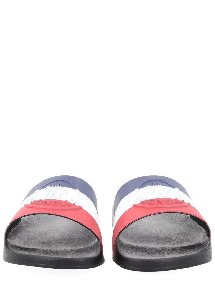 Moncler Basile Striped Elastodiene Slide Sandals