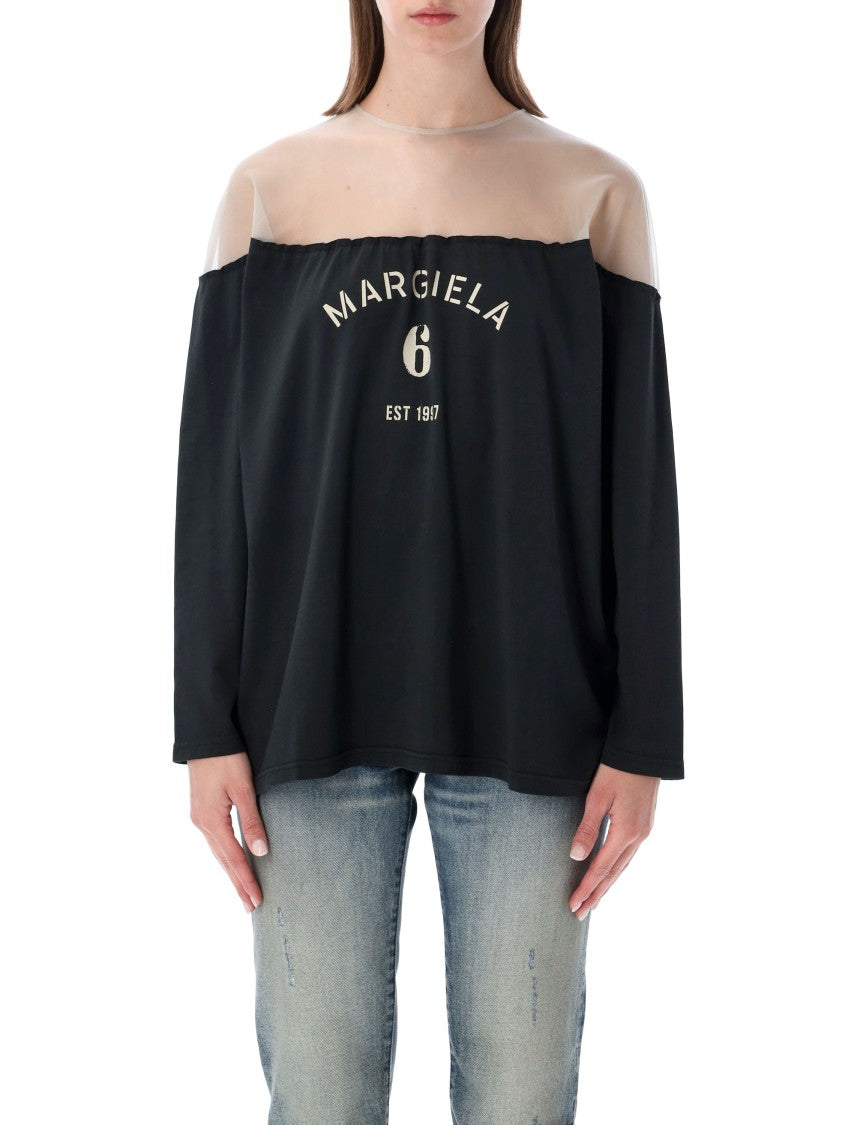 Mm6 By Maison Margiela Off Shoulder Tshirt