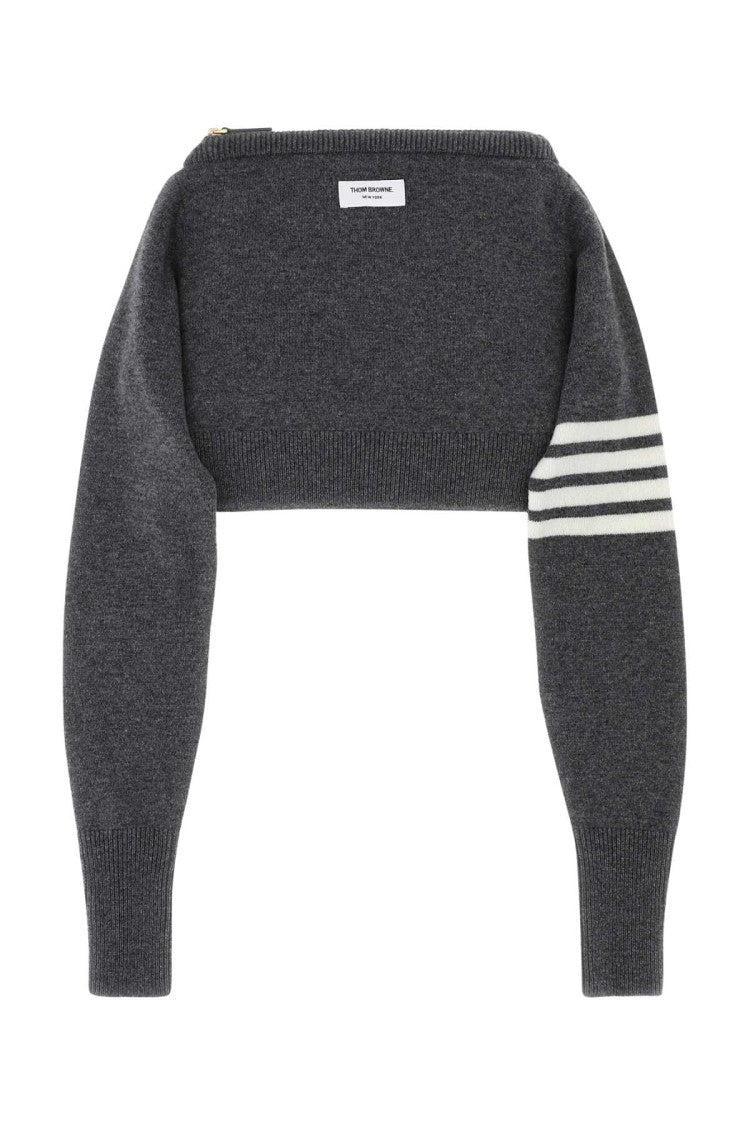 Thom Browne Melange Grey Wool Clutch