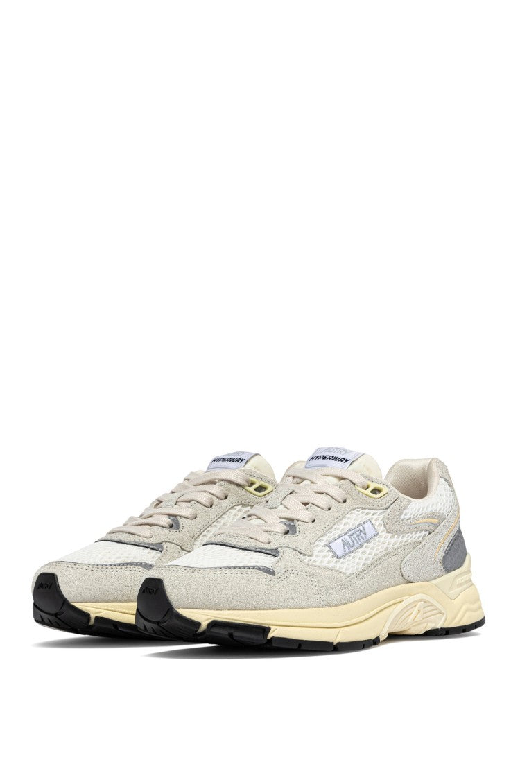 Autry White Hyperway Suede Nylon Sneakers